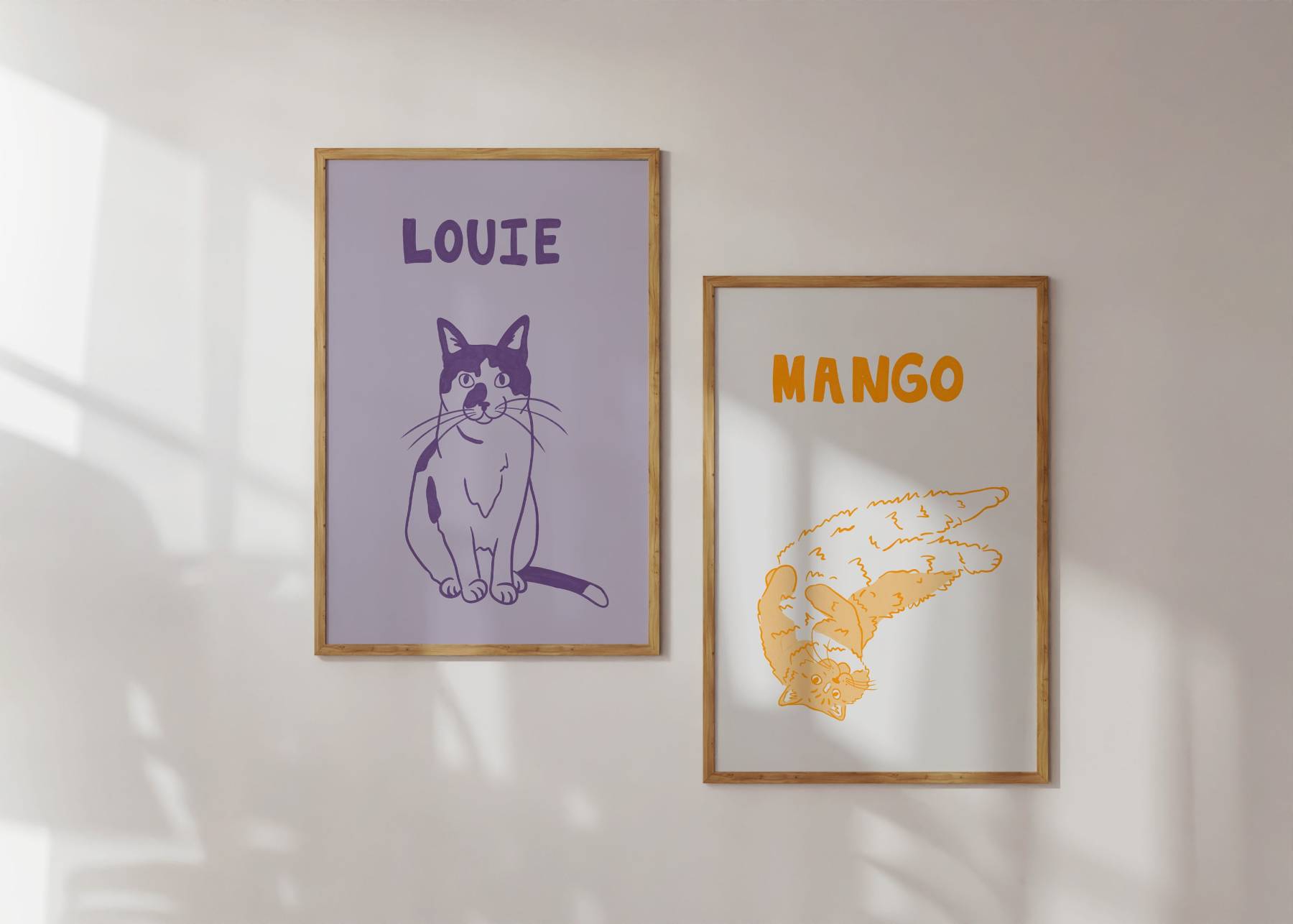 カスタムペットポートレートアートプリントキャンバスパーソナライズされた犬の壁アート-welikecustom-MJ