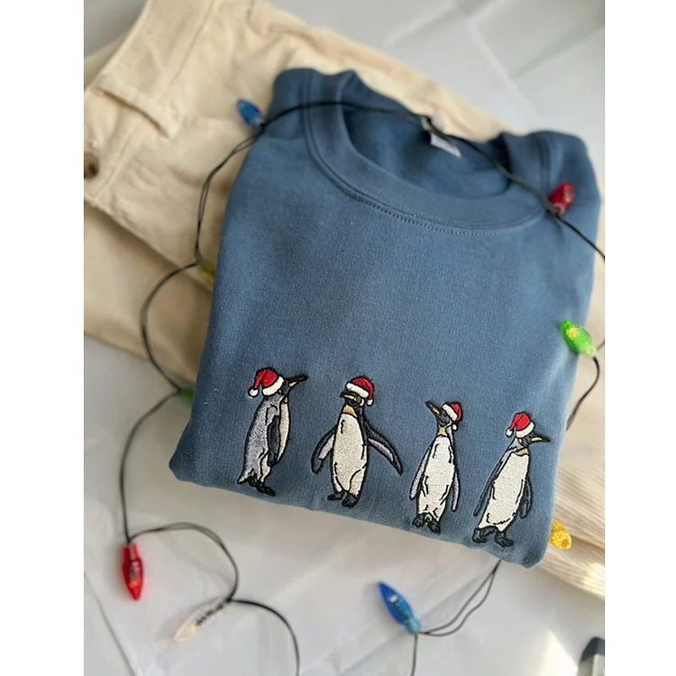 クリスマスコレクションペンギン刺繡Tシャツ、トレーナー、パーカ-welikecustom-MJ