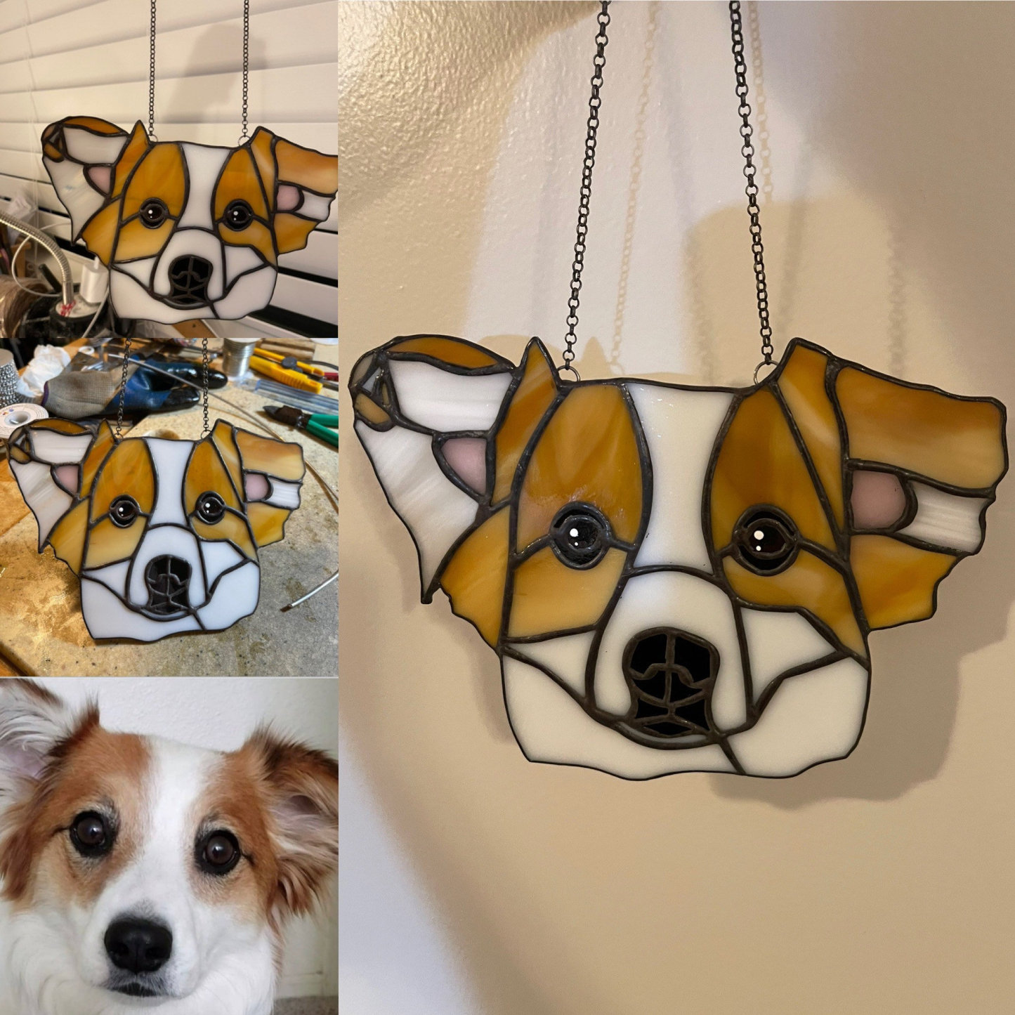 カスタムペットポートレート犬猫染色アクリルサンキャッチャー装飾-welikecustom-MJ