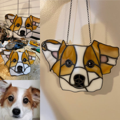カスタムペットポートレート犬猫染色アクリルサンキャッチャー装飾-welikecustom-MJ