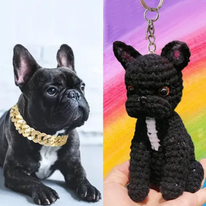 ペット愛好家への楽しいギフトとして、カスタムヘッド写真入りのパーソナライズウールキーホルダー