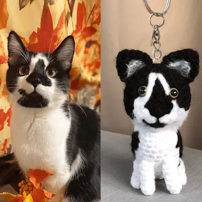 ペット愛好家への楽しいギフトとして、カスタムヘッド写真入りのパーソナライズウールキーホルダー