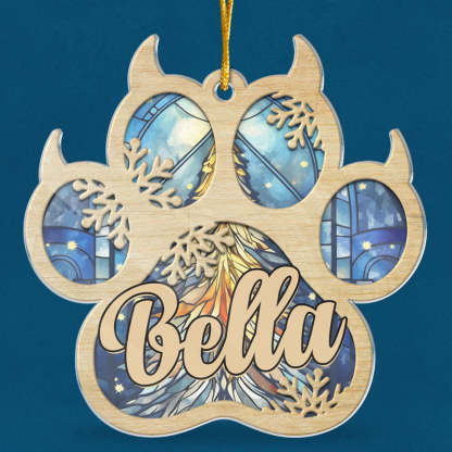 犬と猫のパーソナライズされたカスタムオーナメント - アクリル製の足型 - クリスマスギフト、ペットの飼い主、ペット愛好家へのお悔やみギフト-welikecustom-MJ