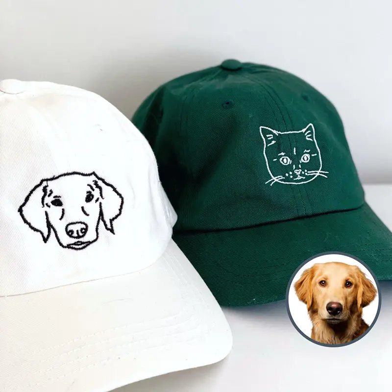 ペットの写真を使用したカスタム刺繍帽子パーソナライズされた犬用帽子