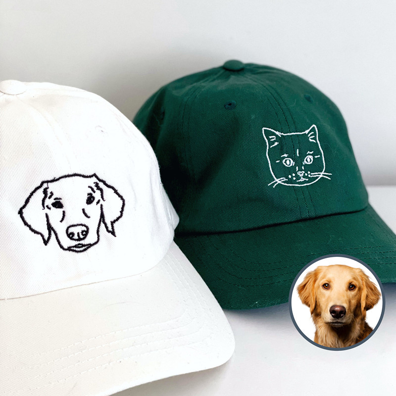 うのにもお得な ペットの写真を使用したカスタム刺繍帽子パーソナライズされた犬 ウェア