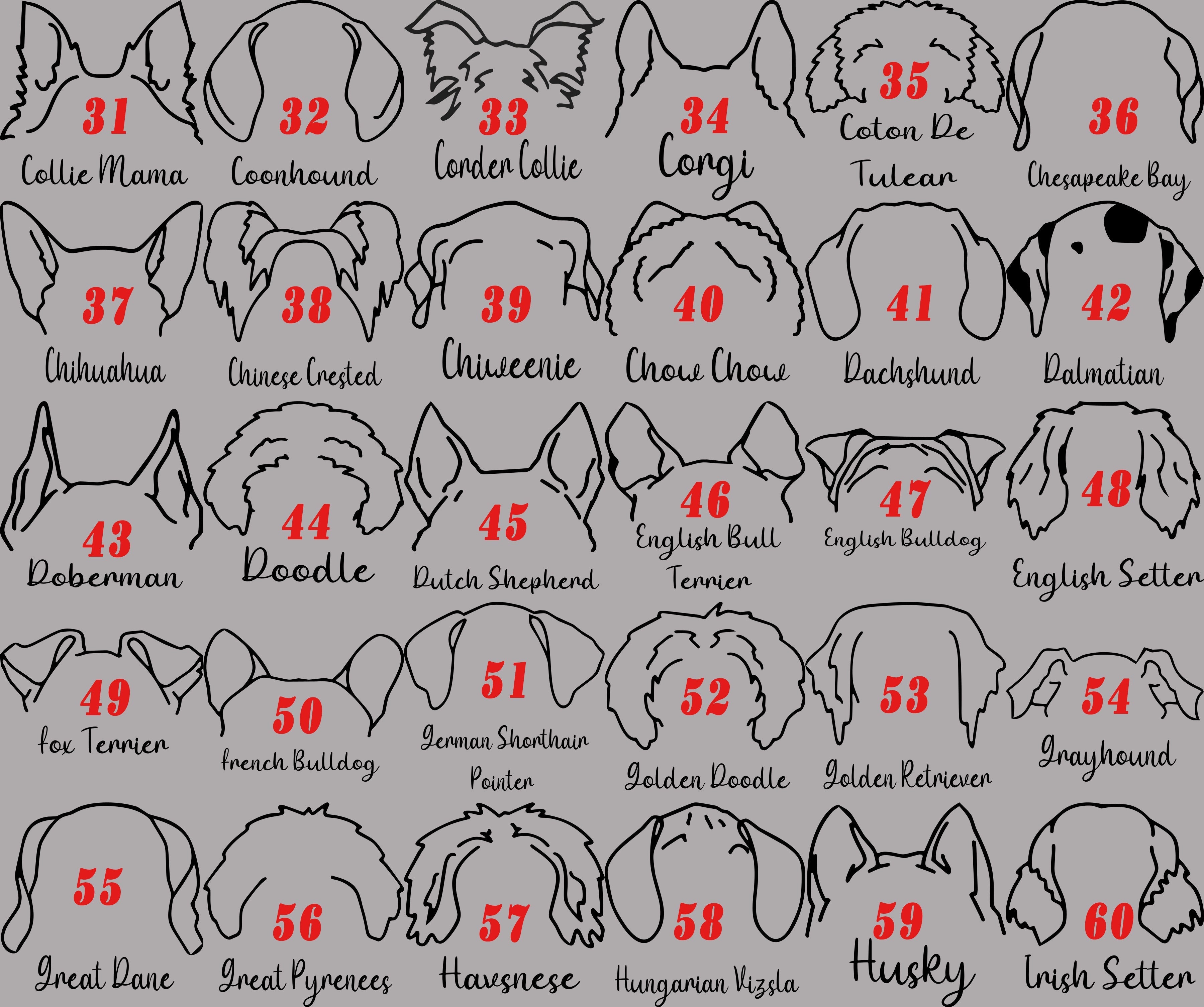 パーソナライズされた犬の耳のカスタムセラミックオーナメント-welikecustom-MJ