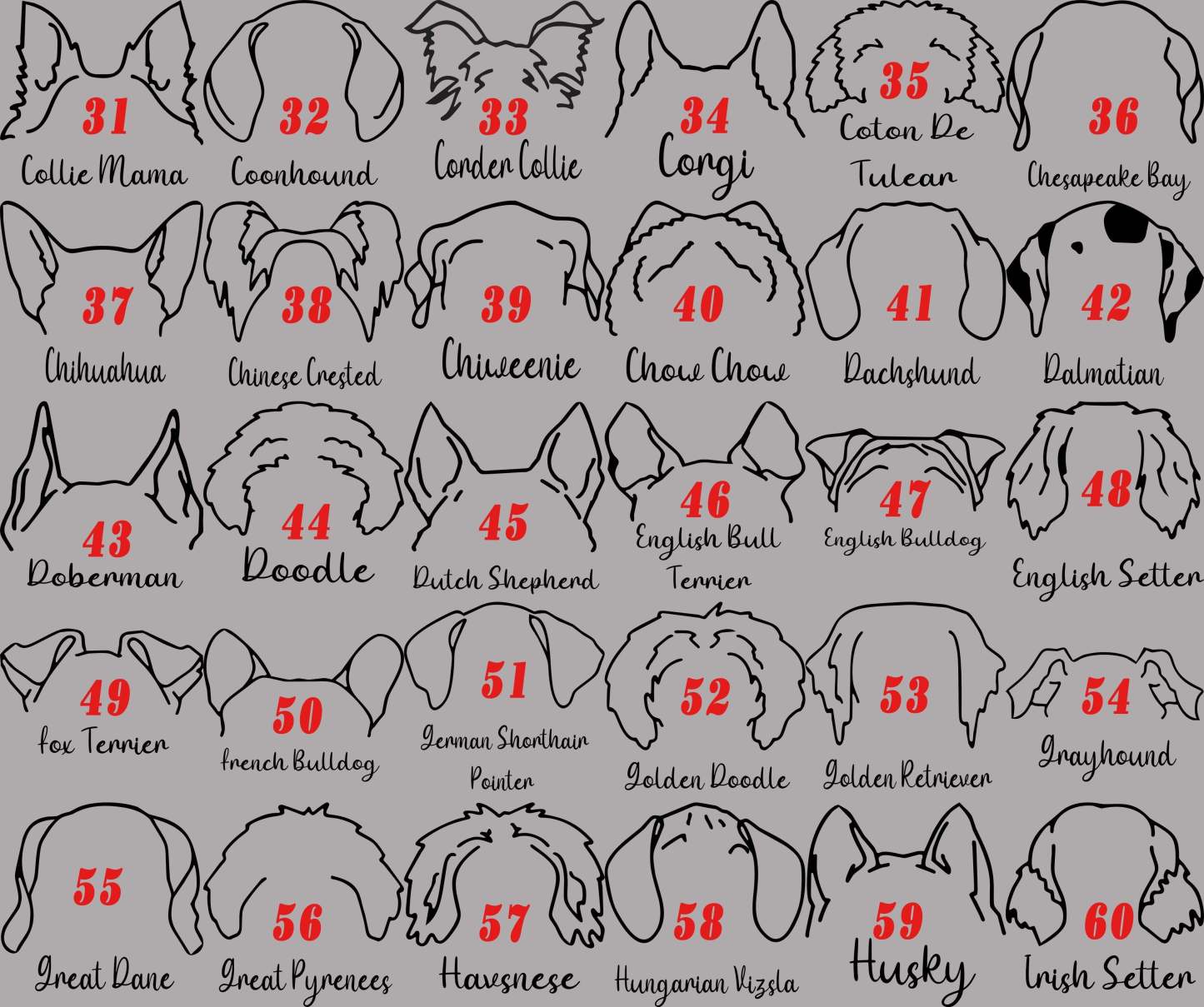 パーソナライズされた犬の耳のカスタムセラミックオーナメント-welikecustom-MJ