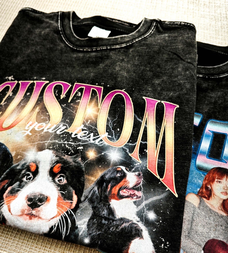カスタムヴィンテージペットユニセックス T シャツ、パーソナライズレトロ 90 年代シャツ-welikecustom-MJ