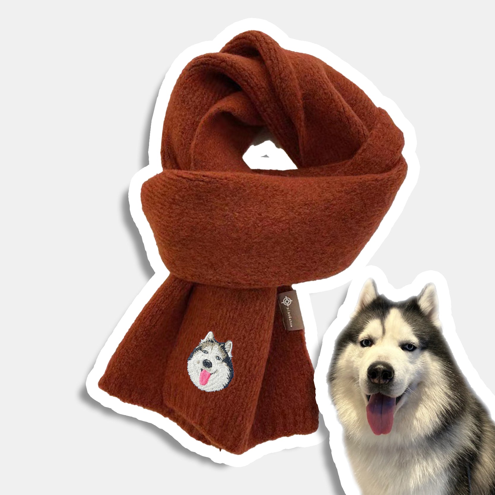 カスタム刺繍ペットポートレート織りスカーフ-welikecustom-MJ