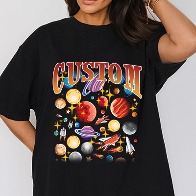 カスタムコンフォートカラー T シャツ、レトロパーソナライズペット写真プリントシャツ-welikecustom-MJ