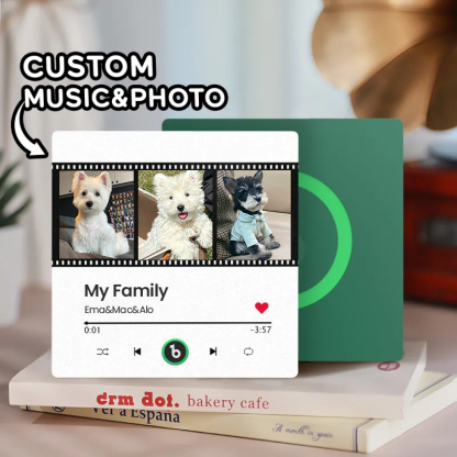 音楽再生可能 ペット写真冷蔵庫マグネットF - 毎日聴ける思い出のプレイヤー