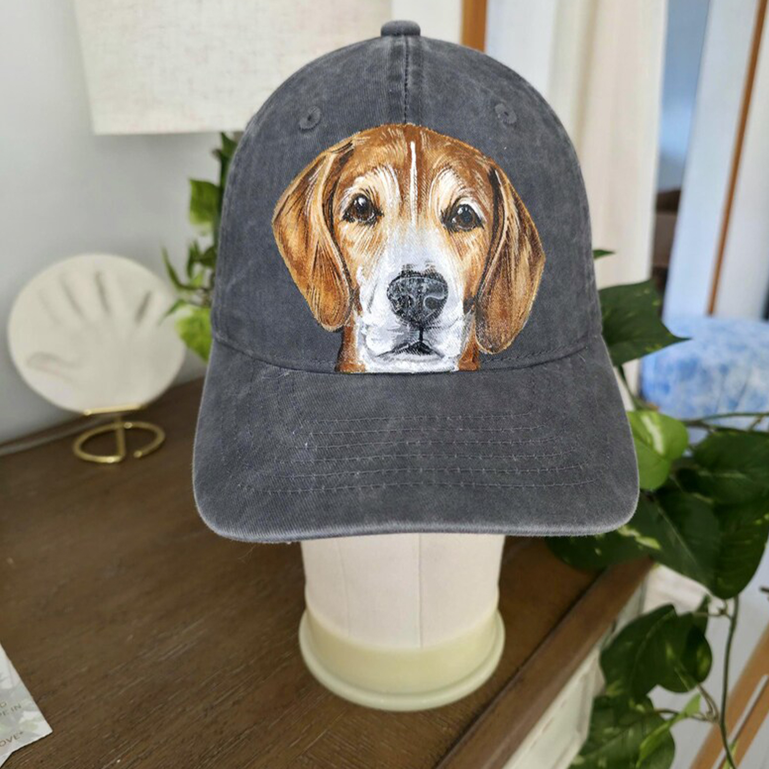 【完全オーダーメイド】手描きペット肖像画キャップ / 愛犬・愛猫の似顔絵帽子 / 記念日ギフト・お揃いコーデに