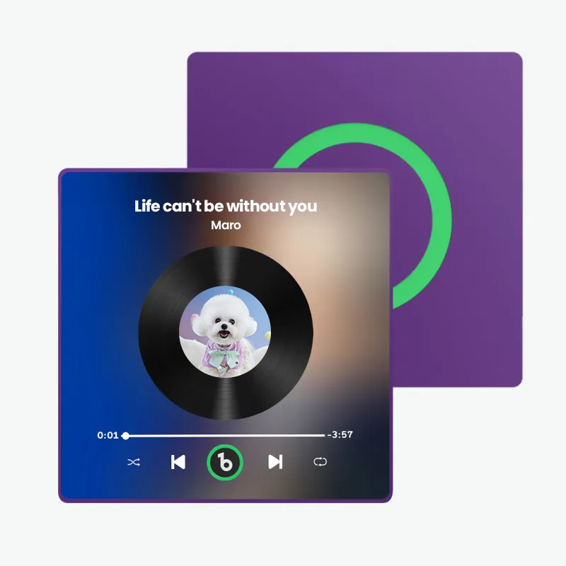 音楽再生可能 ペット写真冷蔵庫マグネットA - 毎日聴ける思い出のプレイヤー