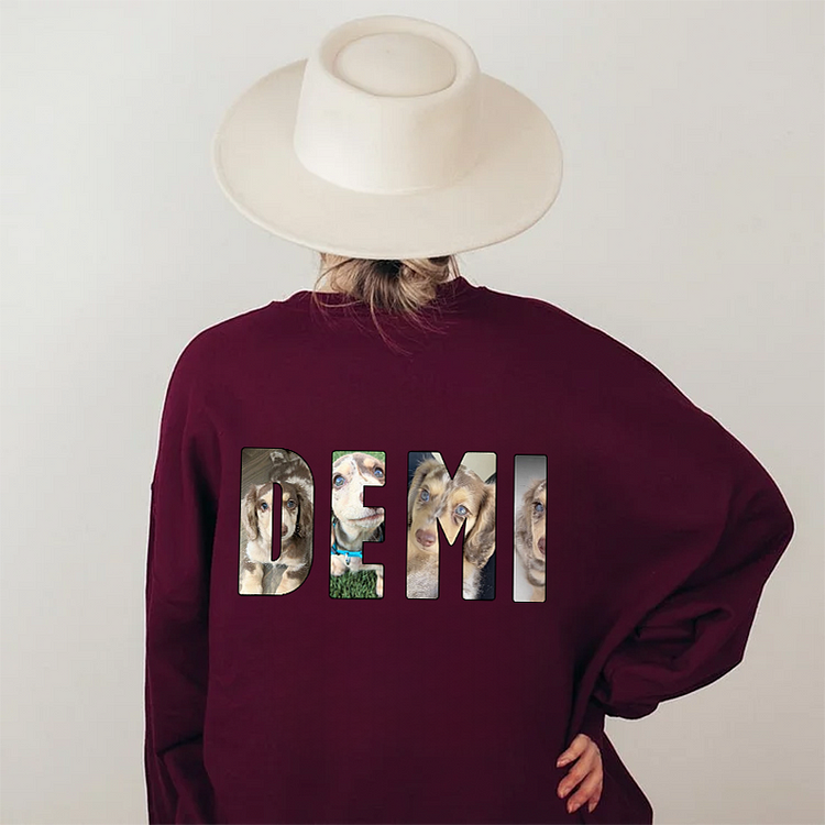 ペットの写真と名前をカスタマイズできるスウェットシャツ パーカー Tシャツ-welikecustom-MJ