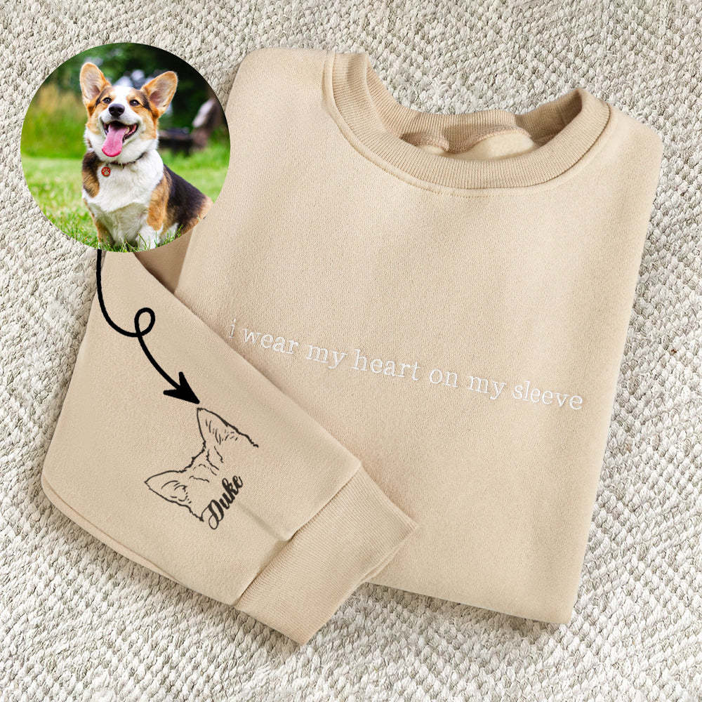 袖には個性的なペットの耳が刺繡されたtシャツ、犬猫の耳がついてい-welikecustom-MJ