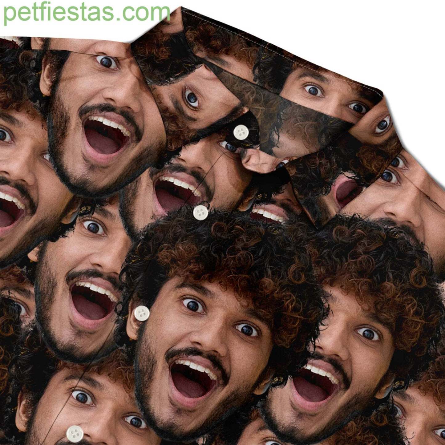 カスタム写真の面白い家族のペットの顔のパターン、友達をだます - パーソナライズされたハワイアンシャツ-welikecustom-MJ