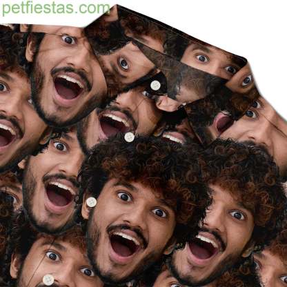 カスタム写真の面白い家族のペットの顔のパターン、友達をだます - パーソナライズされたハワイアンシャツ-welikecustom-MJ