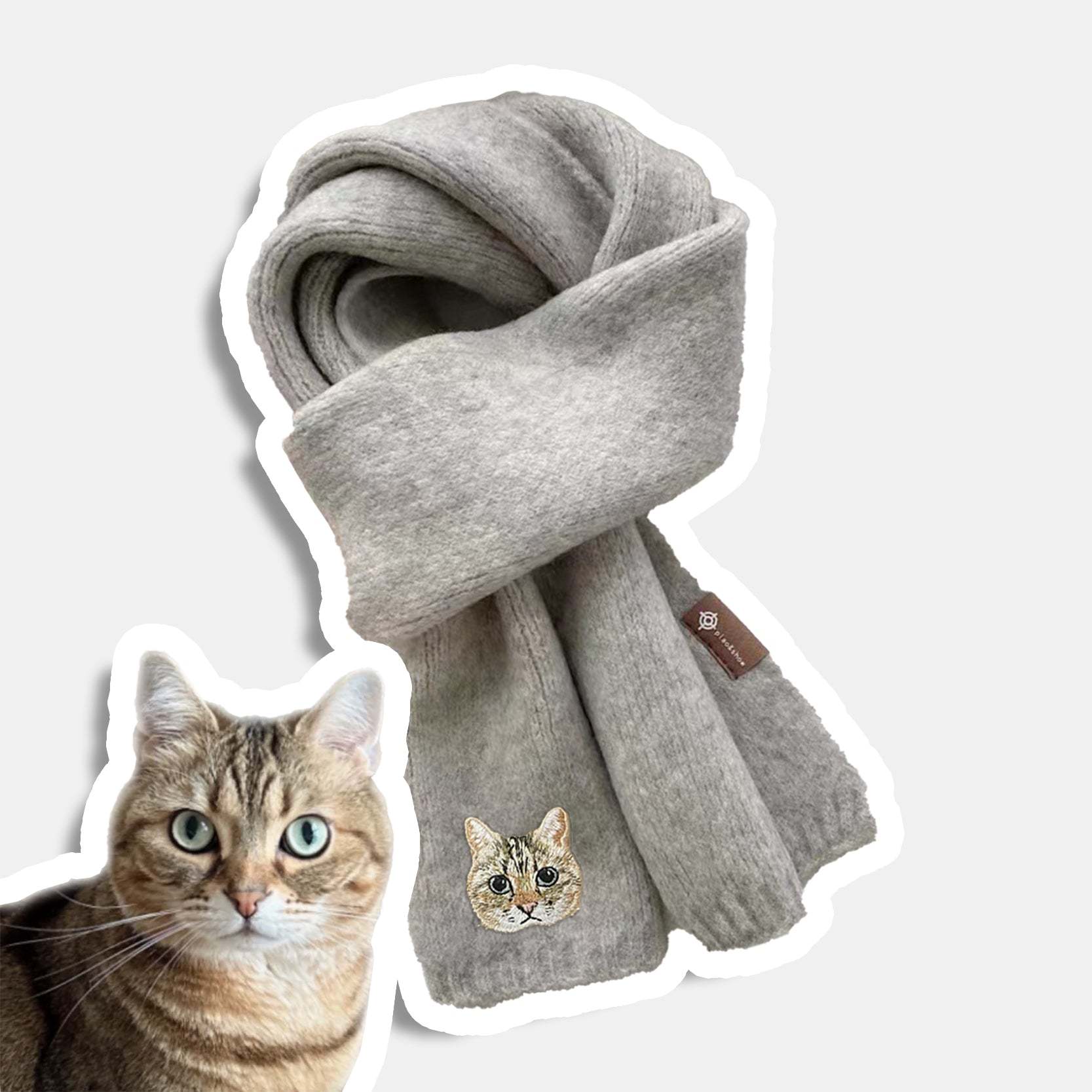 カスタム刺繍ペットポートレート織りスカーフ-welikecustom-MJ