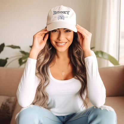 ペットの名前が入ったカスタム刺繍のペット肖像野球帽