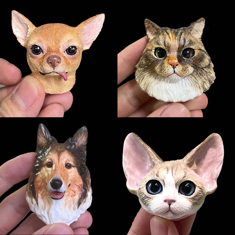 カスタムペットの彫刻—多機能ペットの肖像冷蔵庫シール-welikecustom-MJ