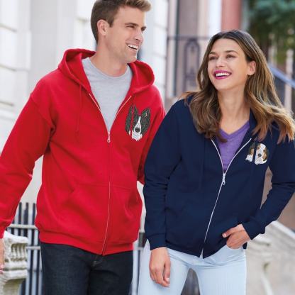 カスタム刺繍ペットポートレートパーカージップアップパーカー-welikecustom-MJ