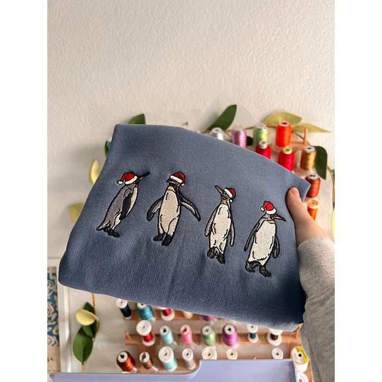 クリスマスコレクションペンギン刺繡Tシャツ、トレーナー、パーカ-welikecustom-MJ