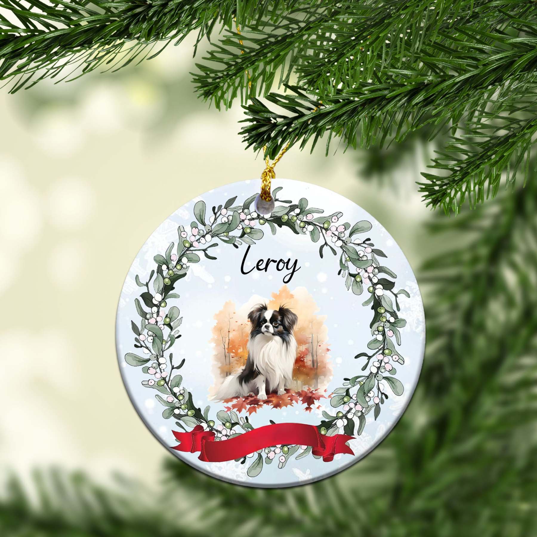 パーソナライズされたペットの秋のカスタムセラミックオーナメント-welikecustom-MJ