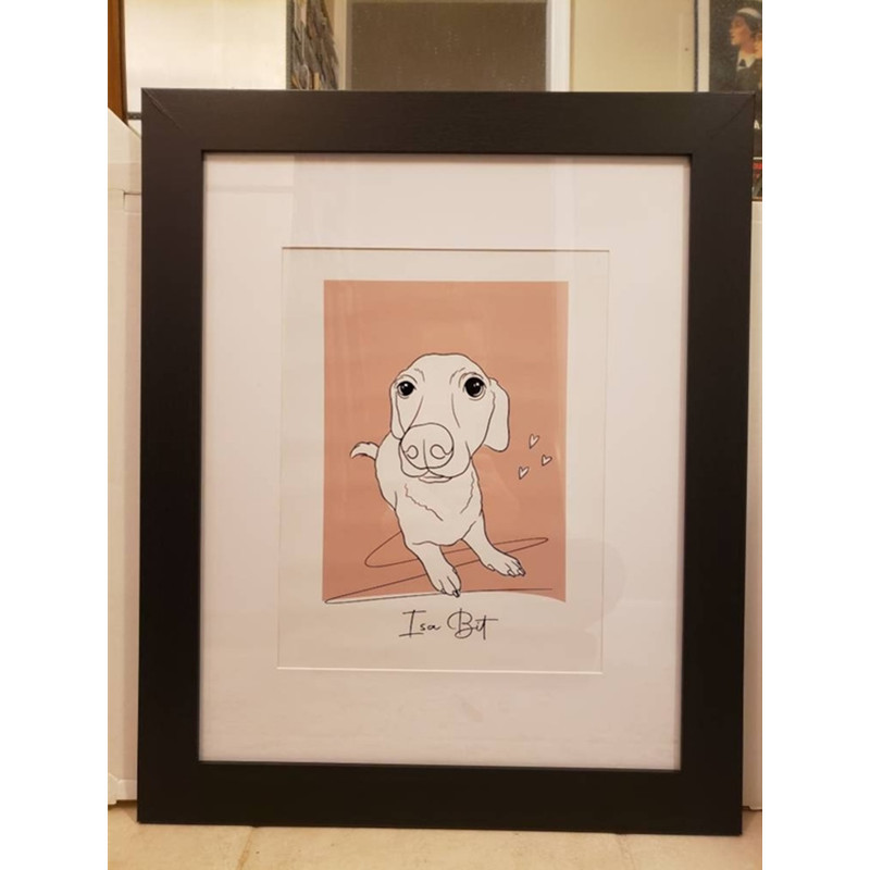 カスタム犬ラインアートポートレート、パーソナライズされたペットキャンバスウォールアート-welikecustom-MJ