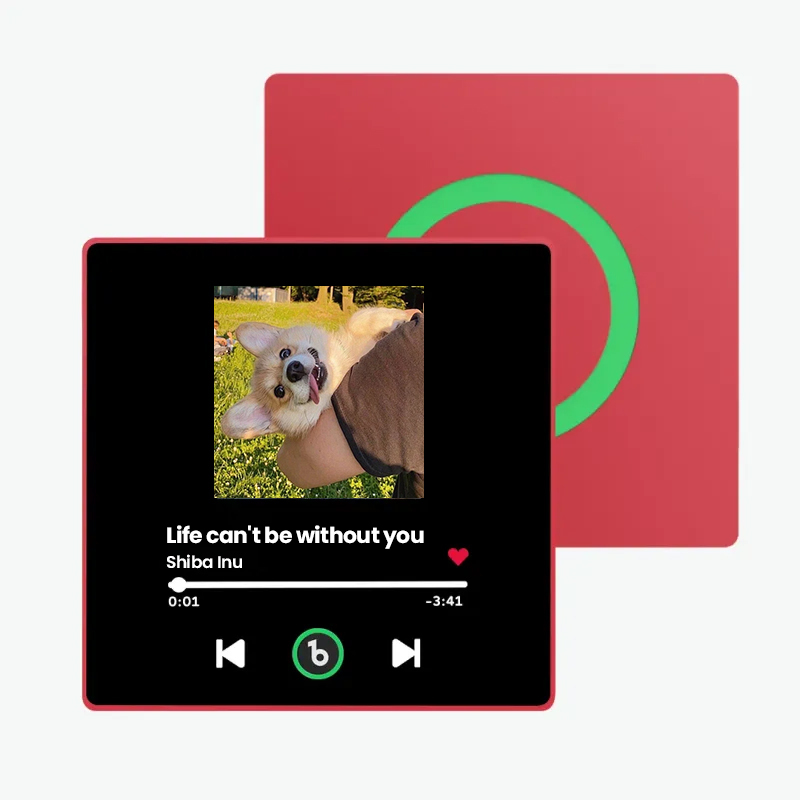 音楽再生可能 ペット写真冷蔵庫マグネットB - 毎日聴ける思い出のプレイヤー