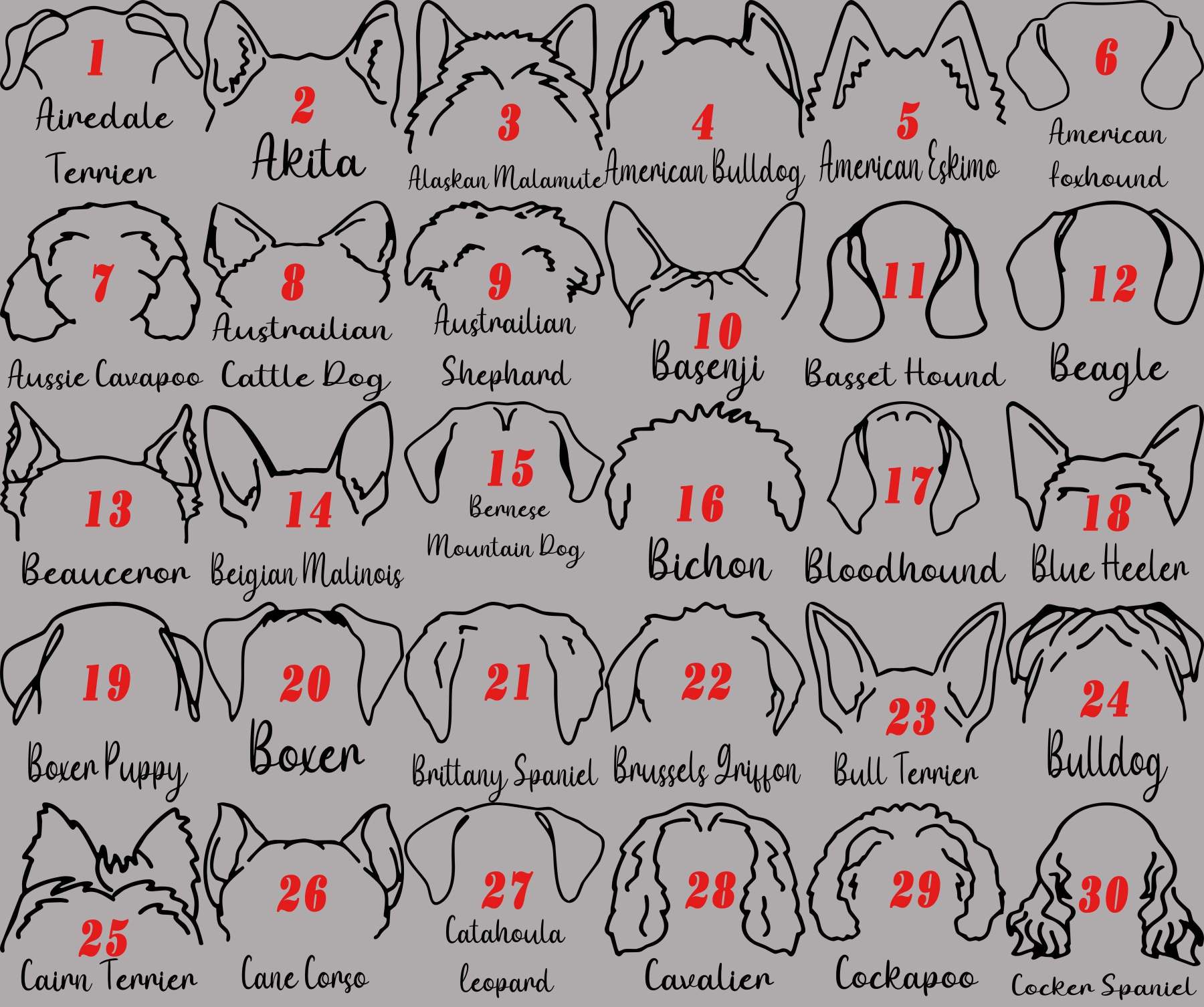 パーソナライズされた犬の耳のカスタムセラミックオーナメント-welikecustom-MJ