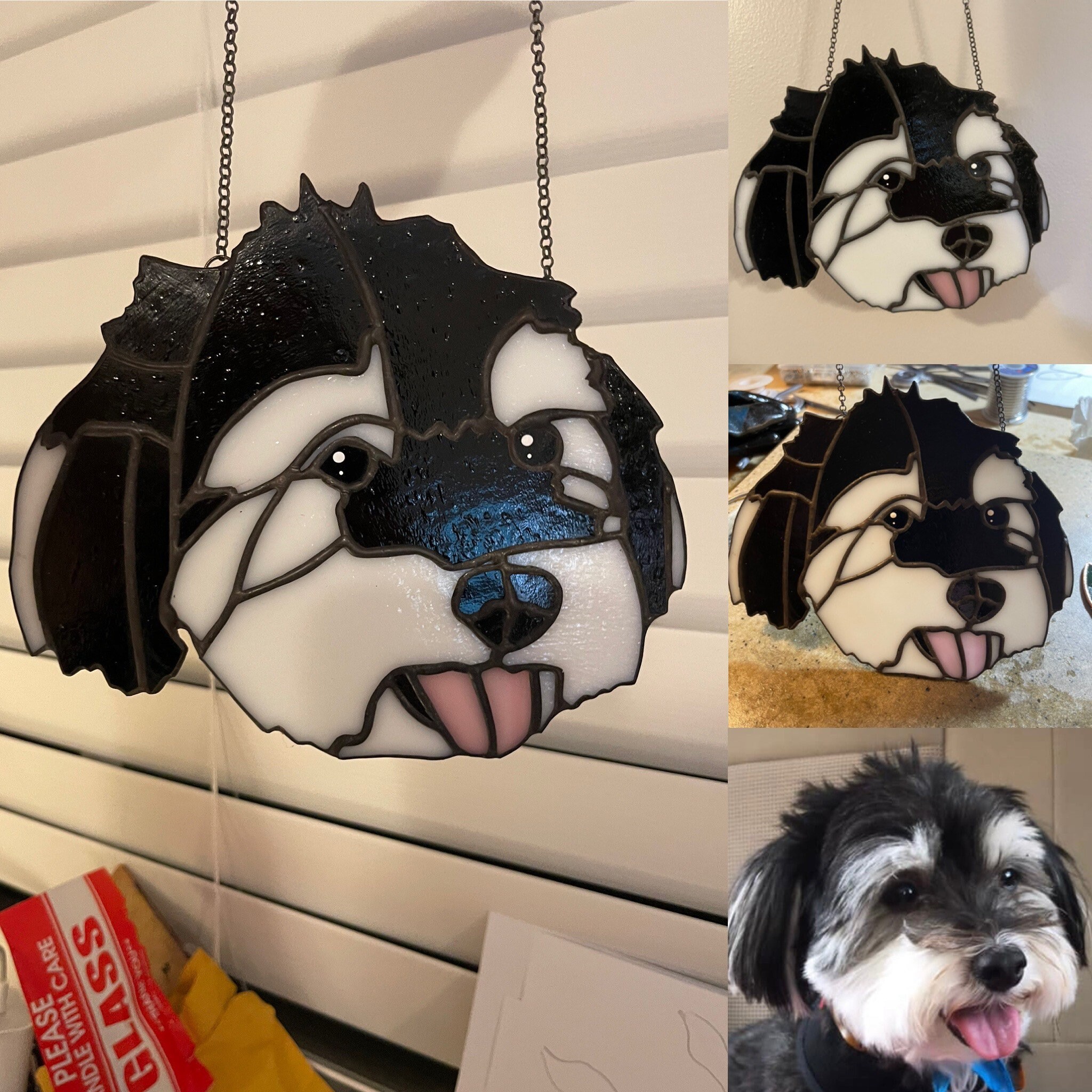 カスタムペットポートレート犬猫染色アクリルサンキャッチャー装飾-welikecustom-MJ