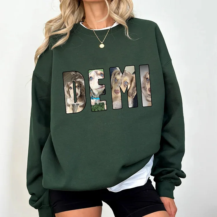 ペットの写真と名前をカスタマイズできるスウェットシャツ パーカー Tシャツ-welikecustom-MJ