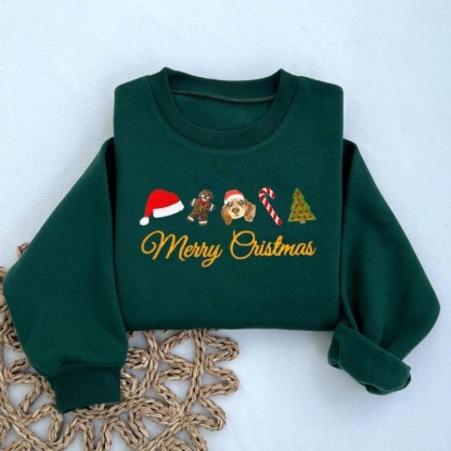 オーダーメイドペットフォトチャーム刺繍シリーズ Tシャツ、スウェット、パーカー-welikecustom-MJ