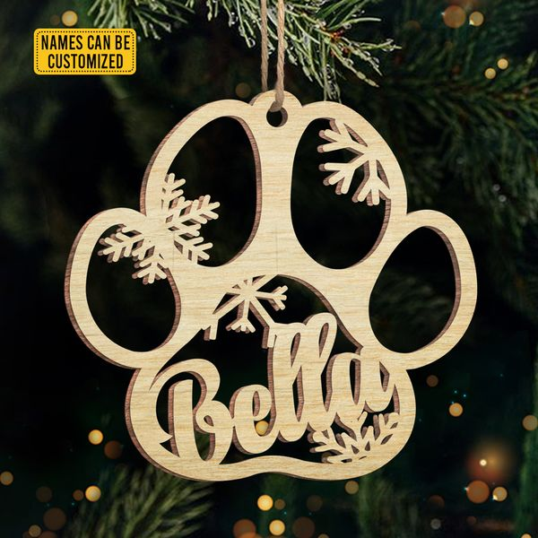 犬と猫のパーソナライズされたカスタムオーナメント - アクリル製の足型 - クリスマスギフト、ペットの飼い主、ペット愛好家へのお悔やみギフト-welikecustom-MJ