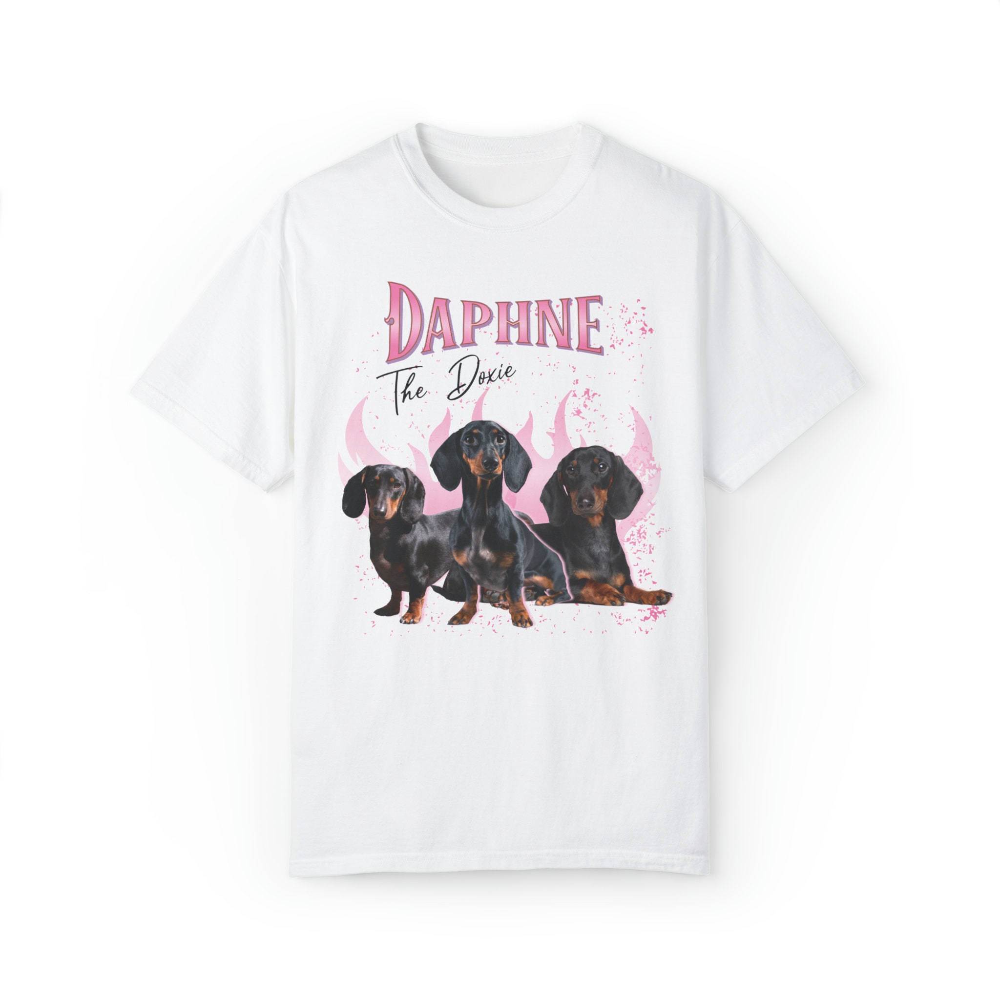 カスタムレトロ犬用Tシャツ、犬の写真コラージュ90年代風シャツ、ビンテージスタイルのペット写真プリントTシャツ-welikecustom-MJ