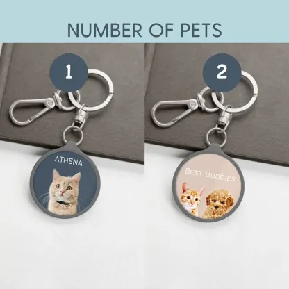 カスタムペットキーホルダー ペットの写真+名前入りの犬用キーホルダー