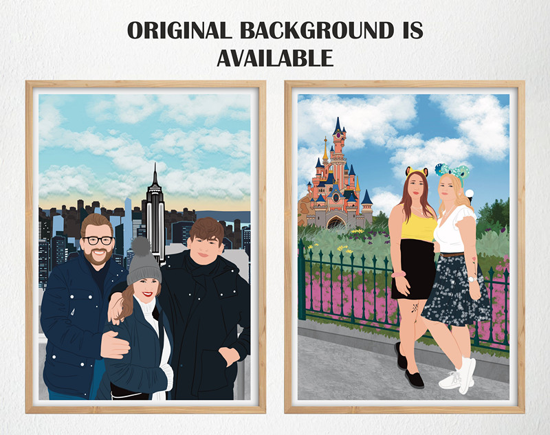 カスタム家族写真ウォールアート、パーソナライズされたお父さんのポートレートプリント、父の日ギフト-welikecustom-MJ