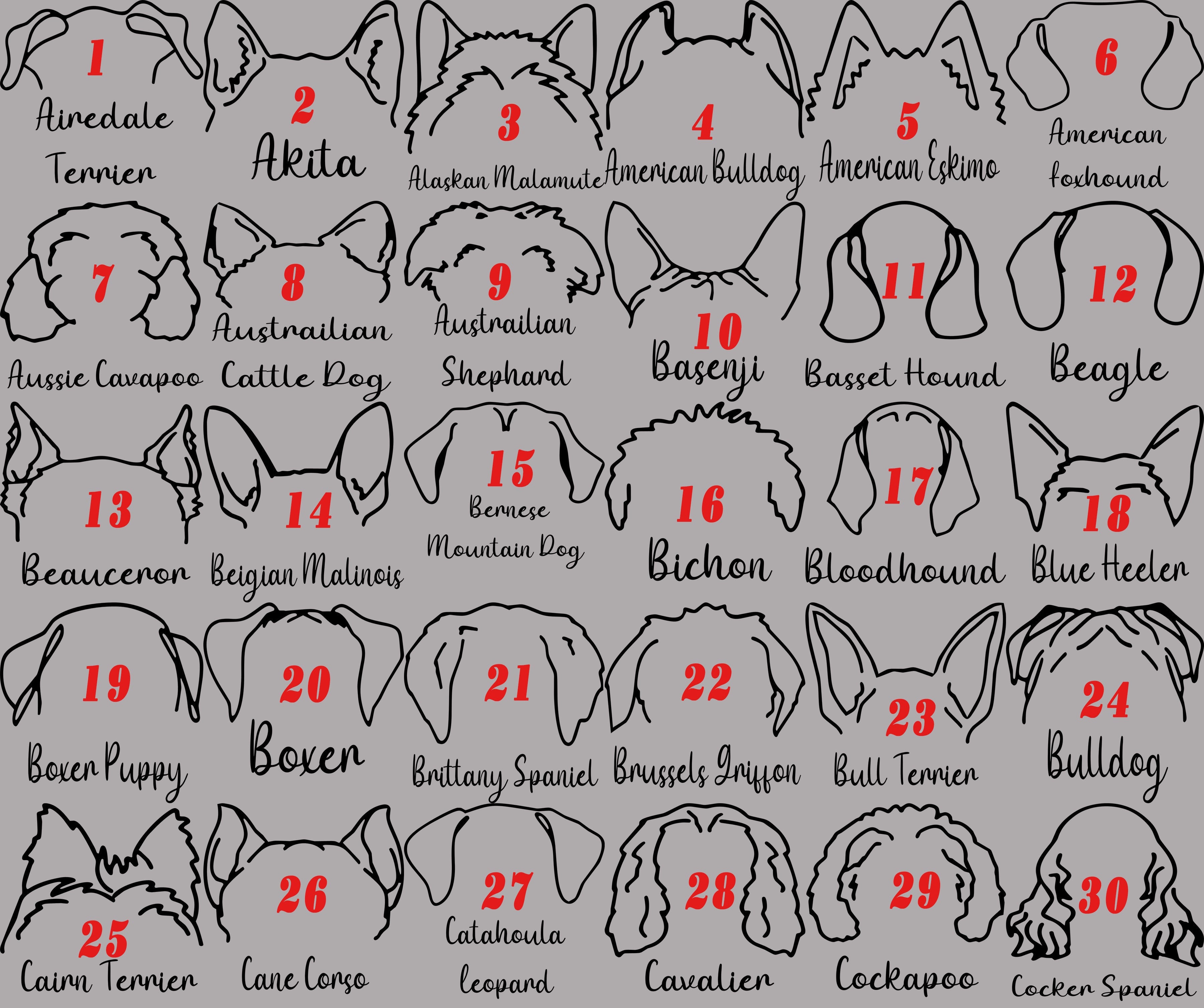 パーソナライズされた犬の耳のカスタムセラミックオーナメント-welikecustom-MJ