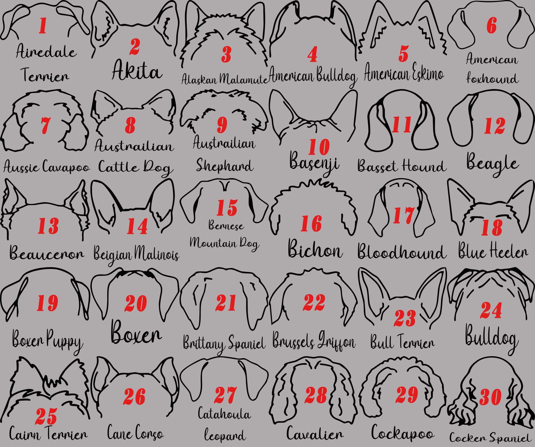 パーソナライズされた犬の耳のカスタムセラミックオーナメント-welikecustom-MJ