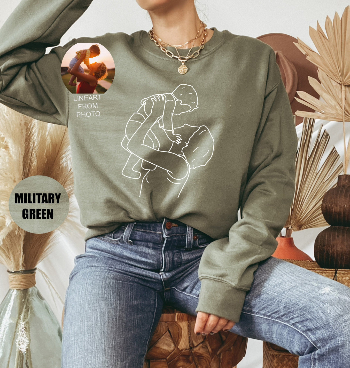 袖にカスタム名を入れた、カスタム写真刺繍スウェットシャツ、パーカー、Tシャツ-welikecustom-MJ