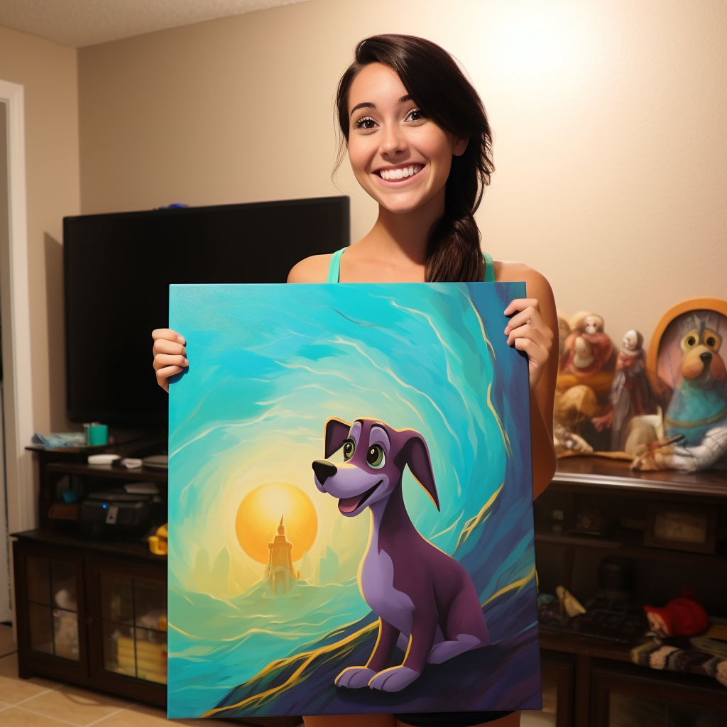 カスタムキャンバスウォールアート ペットポートレート パーソナライズされた犬のキャンバスウォールアート-welikecustom-MJ