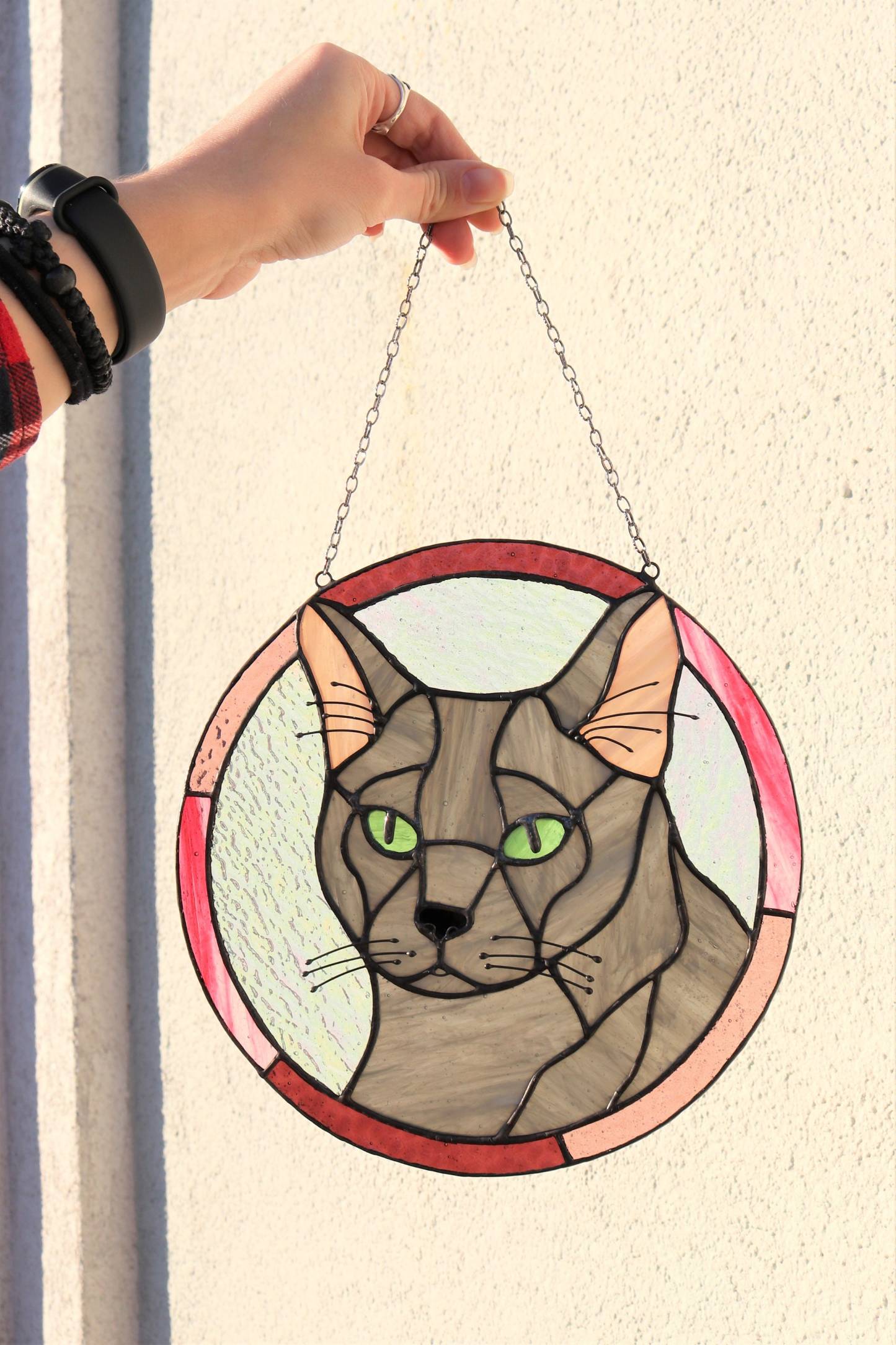 カスタム猫肖像アートサンキャッチャー、ペットオーナメントメモリアルアクリル-welikecustom-MJ