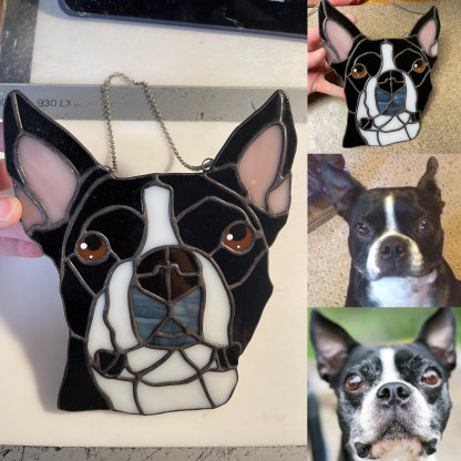 カスタムペットポートレート犬猫染色アクリルサンキャッチャー装飾-welikecustom-MJ