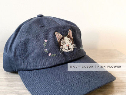 ペットの写真を使用したカスタム刺繍ペット帽子パーソナライズ