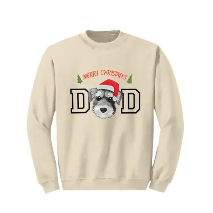 「Pet Mom and Pet Dad」のためのカスタムクリスマスペットフェイス刺繍スウェットシャツパーカー-welikecustom-MJ