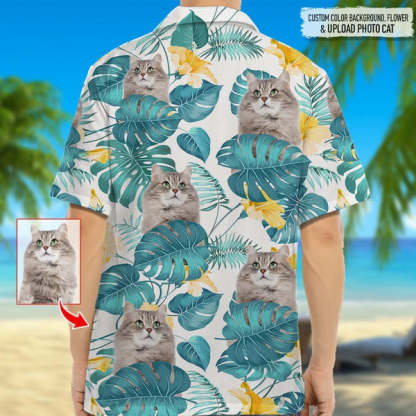 熱帯の葉とペット - 犬と猫のパーソナライズされたカスタムユニセックスハワイアンシャツ-welikecustom-MJ