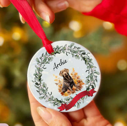 パーソナライズされたペットの秋のカスタムセラミックオーナメント-welikecustom-MJ