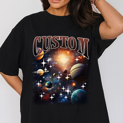 カスタムコンフォートカラー T シャツ、レトロパーソナライズペット写真プリントシャツ-welikecustom-MJ