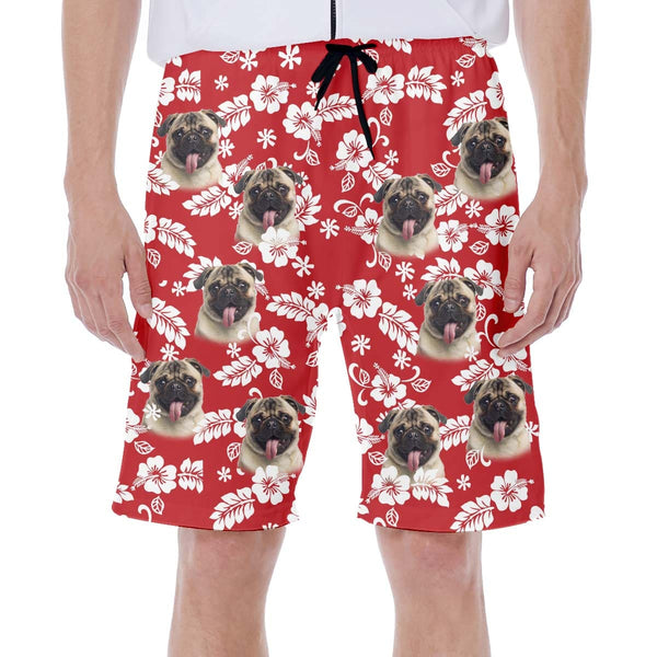 犬の顔のビーチショートのカスタムハワイアンシャツ ハワイアンビーチショート-welikecustom-MJ