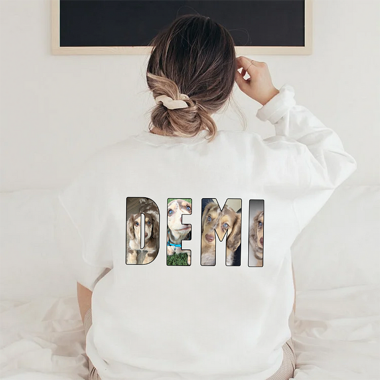 ペットの写真と名前をカスタマイズできるスウェットシャツ パーカー Tシャツ-welikecustom-MJ